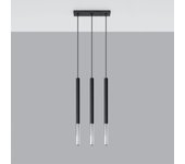 Lampada a sospensione tripla nera, cromata g9 lámpara colgante triple negra, cromo g9