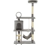 Rascador para gatos | juguetes para gatos con poste de sisal 140 cm gris cfw67370