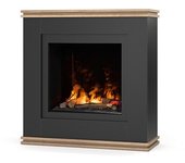Vena - chimenea eléctrica de suelo con cassette 600 sin calefacción negro/roble claro