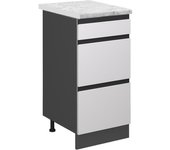 Vicco mueble bajo de cocina r-line, blanco, 40 cm et mármol