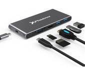 Docking caja externa phoenix para disco m.2 con hub usb tipo c 6 en 1