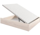 Canapé abatible arcón de madera con tirador embutido altura 34 cm - 160x200 cm - glaciar