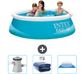 Paquete de piscina - intex - alrededor - 183x183x51 cm + accesorios cb76