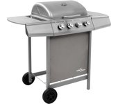 Barbacoa de gas vidaxl 8000w 4 fogones con tapa protectora plata