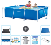 Paquete de piscina - intex - rectángulo - 220x150x60 cm + accesorios a51
