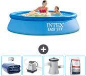Paquete de piscina - intex - alrededor - 244x244x61 cm + accesorios cb54