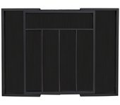 Relaxdays cubertero cajón bambú, extensible, 7 espacios, organizador cajones y cubiertos, 5,5x31,5 - 48,5x37 cm, negro