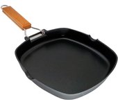 Grill inducción 28 x 28cm, liso, antiadherente sin pfoa, aluminio fundido, vitrocerámica, gas, wecook, negro, , ecostone
