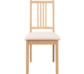 Pack 2 uds sillas de comedor | silla de cocina con cojines madera maciza natural caucho cfw43925