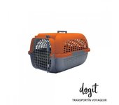 Transportin para perros dogit pet voyageur, peq., naranja/gris