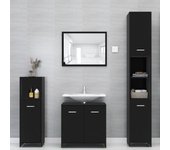 Vidaxl juego de muebles de baño 4 piezas madera ingeniería negro