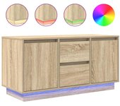 Mueble de tv | mueble de salón | mesa de tv con luces led roble sonoma 100x41x50 cm cfw17104