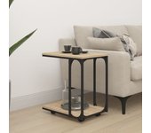 Maison exclusive - mesa auxiliar con ruedas madera roble sonoma 50x35x55,5 cm
