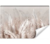 Papel pintado vlieseline foto para habitación beige hojas de palmera 368cm x 254cm