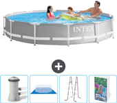 Paquete de piscina - intex - alrededor - 366x366x76 cm + accesorios cb106