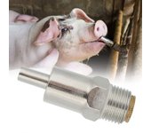 5 piezas de bebederos con boquilla redonda y tapa de cobre de acero inoxidable, accesorios para granjas