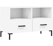 Mueble de tv de contrachapado blanco 80x36x50 cm
