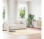 Alfombra peluda de pelo largo navarra crema 240x240cm poliéster