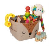 Relaxdays cesta almacenaje infantil, caja bebé, ropa, fieltro, plegable, 24x27x18 cm, diseño de ciervo, marrón