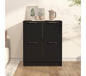 Aparador | aparador de comedor | armario de cocina de madera contrachapada negro 60x30x70 cm cfw49100
