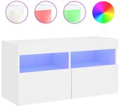 Mueble de tv de pared con iluminación led blanca 80x30x40 cm