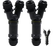 Conector caja de cables unión impermeable - bypass de 3 polos para exteriores distribución al aire libre terminales de tierra y mangas caja eléctric