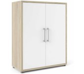 Aparador warszawa, bufé de salón, aparador de salón, despensa de cocina, 89x40 h113 cm, roble y blanco