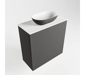 Mondiaz fowy 50cm mueble fondo reducido dark grey. lavabo sobre mueble poole posición centro sin orificios dark grey