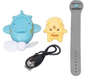 Mini ventilador de reloj con dibujos animados de tigre, ventilador de muñeca seguro, recargable por usb, para el hogar, viajes, escuela