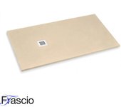 Plato de ducha 90x155 cm línea vulcanoplano marfil claro ral 1015 en resina sintética y polvo de mármol con desagüe libre - frascio