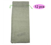 Sac à vin en tissu lin simple, 12 pezzi, con cordon de serrage, housse decorativo pour champa