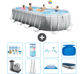 Paquete de piscina - intex - oval - 610x305x122 cm + accesorios a2608