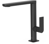 Tres 20020502nm loft grifo monomando caño alto con maneta lateral para lavabo color negro mate
