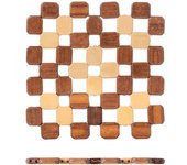 12x salvamanteles de madera de bambú natural h&h de forma cuadrada cm 16x16.