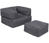 Sillón + puf para niños para exteriores humo