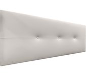 Dhome cabecero de polipiel pro cabeceros cabezal tapizado cama lujo (blanco hueso, 135cm)