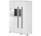 Aparador ophsalu 105, blanco brillante, blanco, 136x90cm, número de puertas: 2.0039cm, aglomerado laminado, vidrio templado