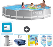 Paquete de piscina - intex - alrededor - 366x366x76 cm + accesorios cb23