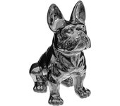 Atmosphera - estatuilla bulldog - cerámica - plata - h12 cm