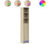 Aparador | aparador de comedor | armario de cocina con led madera ingeniería roble sonoma 36x32,5x200 cm cfw81637