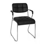 Silla de confidente zanta piel sintética negro hjh office