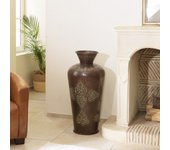 Honore - jarrón de aluminio w40cm h85cm cobre oscuro con pátina antigua