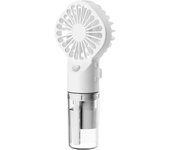 Ventilador de mano 2 en 1 con nebulizador, miniventilador con batería recargable usb-c, 4 velocidades ajustables (blanco)