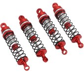 Amortiguadores delanteros y traseros de aleación de aluminio para coche rc traxxas latrax teton 1/18 (rojo)