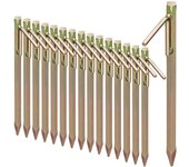 Relaxdays set de 16 piquetas para camping, clavos para suelos duros, acero galvanizado, 30,5 cm, dorado