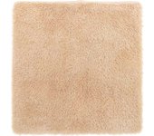 Alfombra peluda de pelo largo navarra beige 160x160cm poliéster