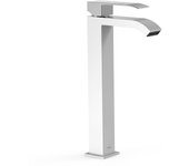 Tres 00681001bl cuadro grifo monomando xxl caño alto para lavabo color blanco-cromo