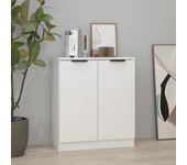 Aparador | aparador de comedor | armario de cocina de madera contrachapada blanco brillante 60x30x70 cm cfw79947