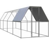 Maison exclusive - jaula gallinero de exterior de acero galvanizado 2x8x2 m