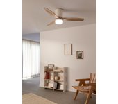 Wind calm line - ventilador de techo 40w silencioso ø132 cm 100% madera con luz y mando a distancia sin wifi